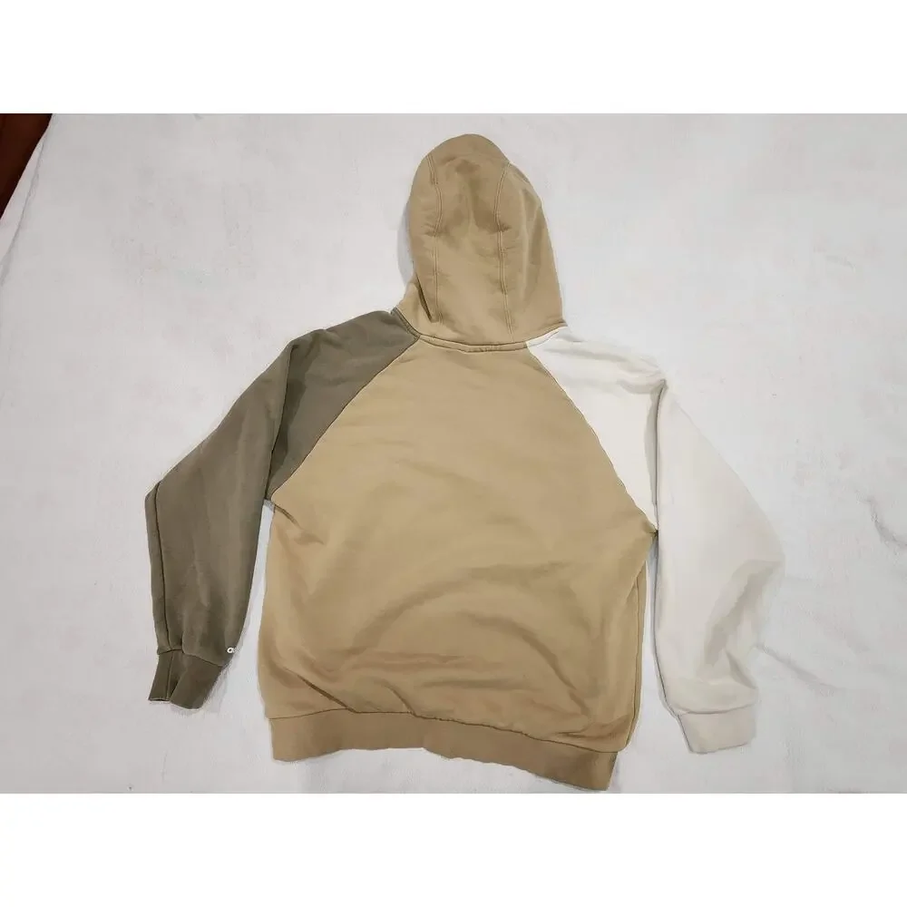 Adidas Originals Colorblock Trefoil Hoodie Mens L Tan Olive Cream Fall Layer